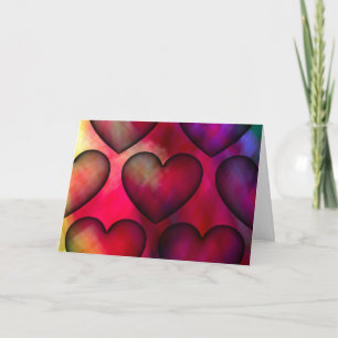 Tarjeta Festiva Repetición del corazón en extracto "castaño"
