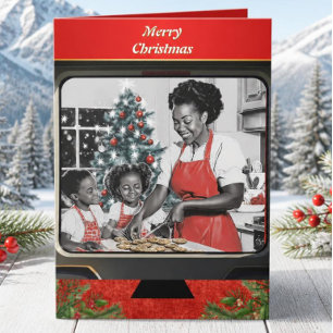 Tarjeta Festiva Repostería navideña vintage