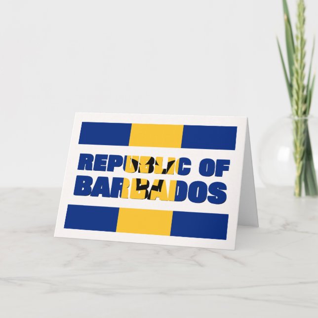 Tarjeta Festiva REPÚBLICA personalizado DE BARBADOS (Anverso)