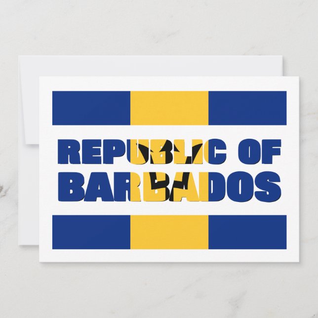 Tarjeta Festiva REPÚBLICA personalizado DE BARBADOS (Anverso)