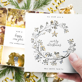 Tarjeta Festiva Reseña de año de Collage de fotos de 8 navidades