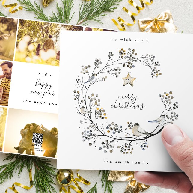 Tarjeta Festiva Reseña de año de Collage de fotos de 8 navidades (Subido por el creador)