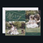 Tarjeta Festiva Reseña De Noche Romántico Verde De Oro 3 Año De Fo<br><div class="desc">Este romántico año de vacaciones de oro verde alegre 3 foto en revisión tarjeta de vacaciones es el sencillo y perfecto saludo de vacaciones. El moderno diseño clásico presenta vistosos remolinos y florituras con una preciosa y elegante tipografía de Relieve metalizado de oro con chaflán a mano con letras falsas...</div>