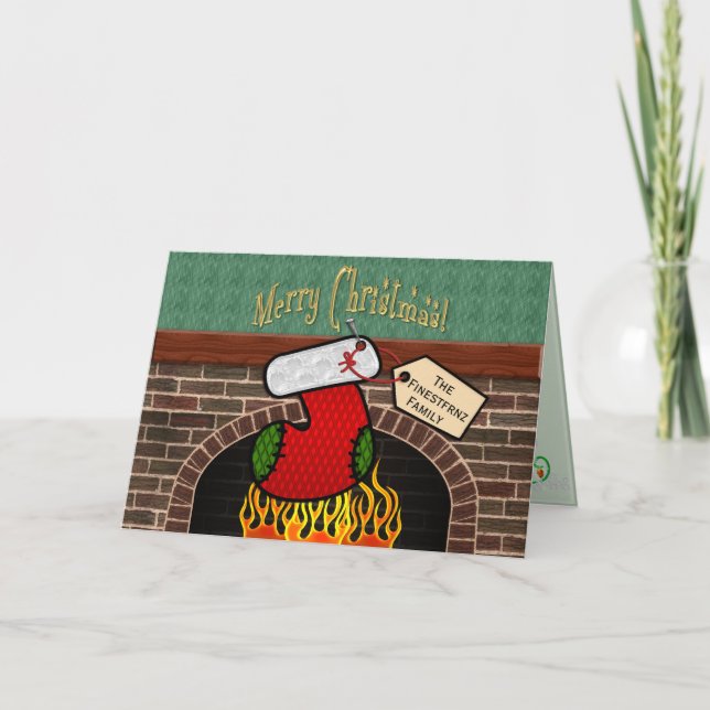 Tarjeta Festiva Residuo sobre la chimenea (personalizado) (Anverso)