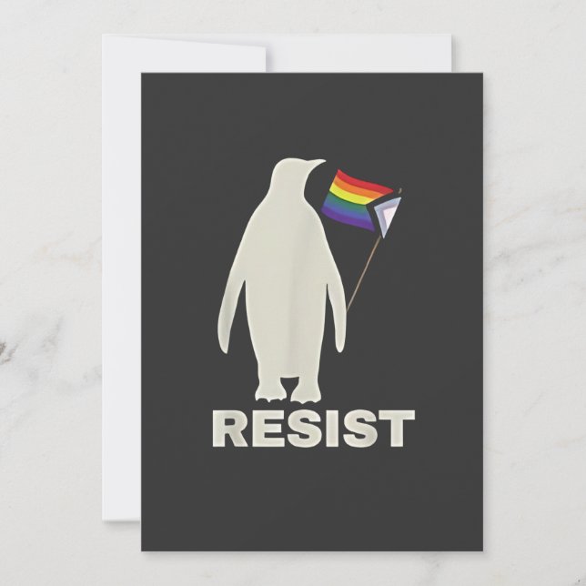 Tarjeta Festiva Resistir al pingüino contra las tarifas LGBT contr (Anverso)