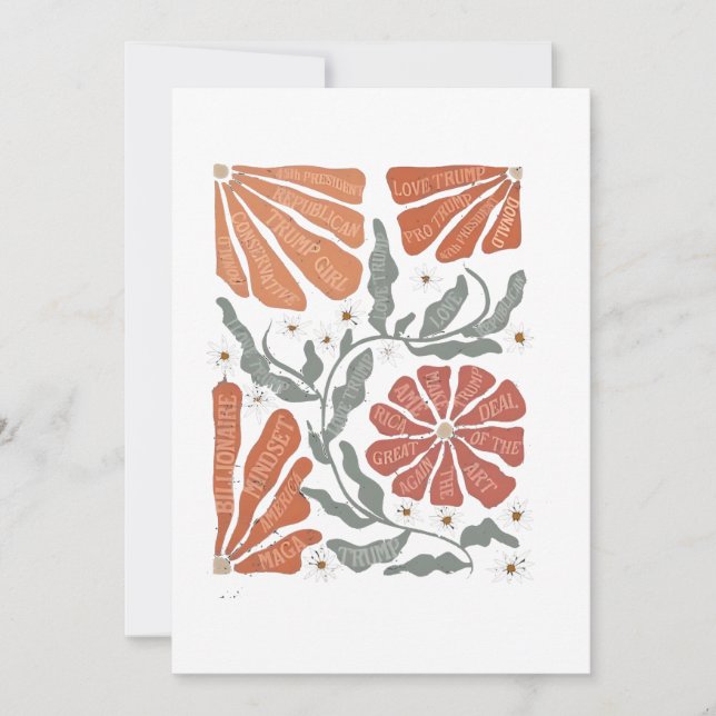 Tarjeta Festiva RESISTIR la protesta política floral contra Trump (Anverso)