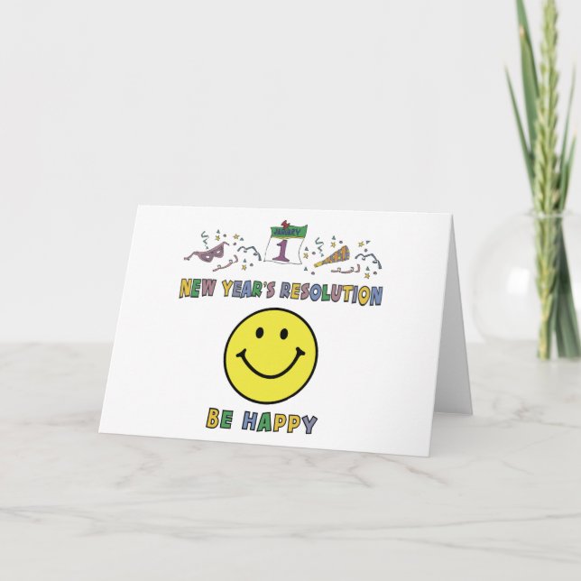 Tarjeta Festiva Resolución de Año Nuevo (Anverso)