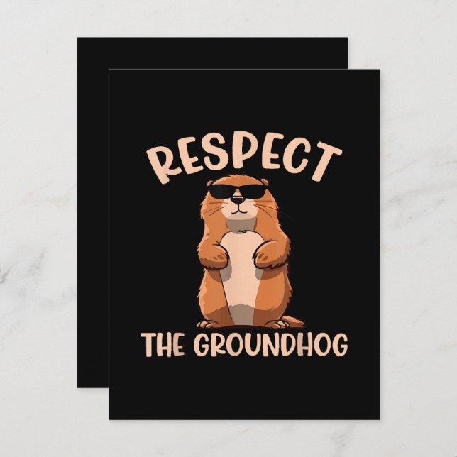 Tarjeta Festiva Respeto por el Día de los Groundhog-Woodchuck (Anverso / Reverso)