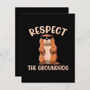 Tarjeta Festiva Respeto por el Día de los Groundhog-Woodchuck
