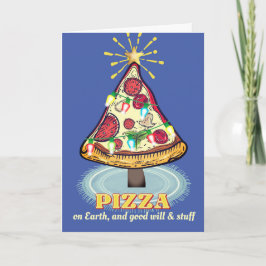 Tarjeta Festiva Restaurante italiano Pizza Navidades Holida