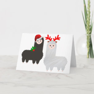 Tarjeta Festiva Resto de los navidades alpacas