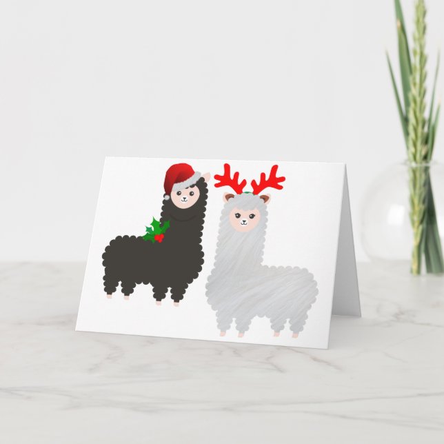 Tarjeta Festiva Resto de los navidades alpacas (Anverso)