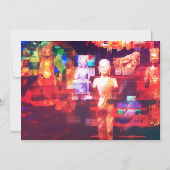 Tarjeta Festiva Resumen contemporáneo Buda Meditación Arte (Anverso)