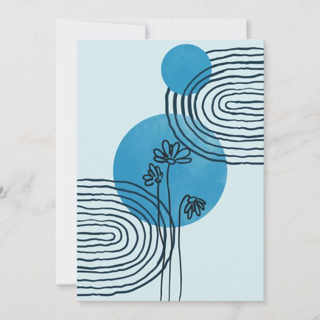 Tarjeta Festiva Resumen de hoja tropical contemporánea de medio si (Anverso)