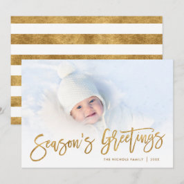 Tarjeta Festiva Resumen de la foto del guión de oro de los saludos