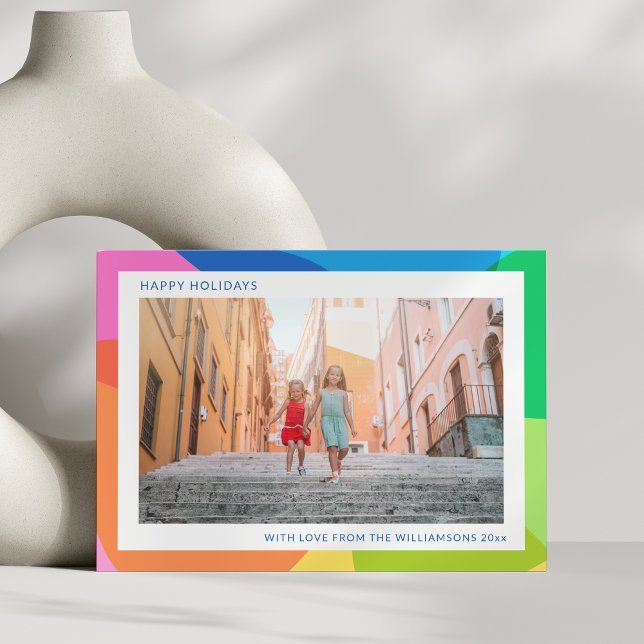 Tarjeta Festiva Resumen de moda suave del arcoiris dos fotos única (Subido por el creador)