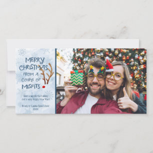 Tarjeta Festiva Resumen de renos de nariz roja, de inadaptados