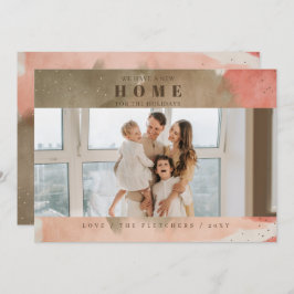 Tarjeta Festiva Resumen de un nuevo hogar rosado para el traslado 