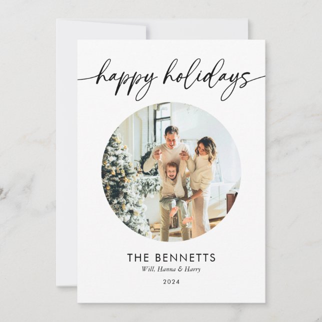 Tarjeta Festiva Resumen del Año Feliz de Vacaciones Moderno (Anverso)