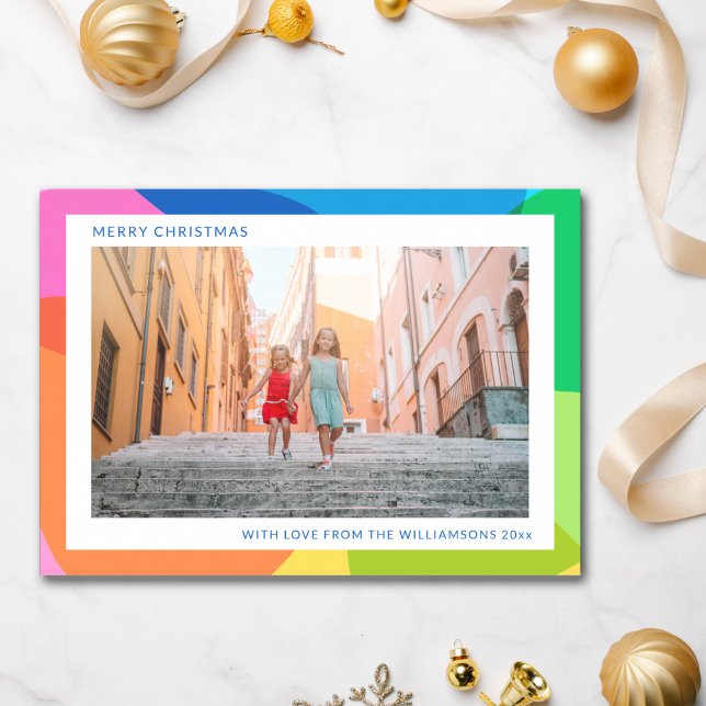 Tarjeta Festiva Resumen del Arcoiris Único 2 fotos de Navidades mo (Subido por el creador)