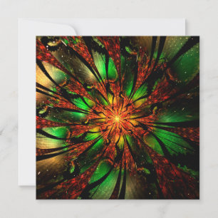 Tarjeta Festiva Resumen del diseño de flor fractal.