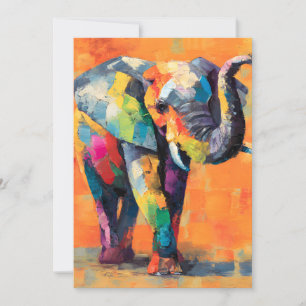 Tarjeta Festiva Resumen feliz elefante arcoiris