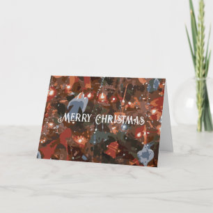 Tarjeta Festiva Resumen festivo cerrar las luces de árbol de Navid