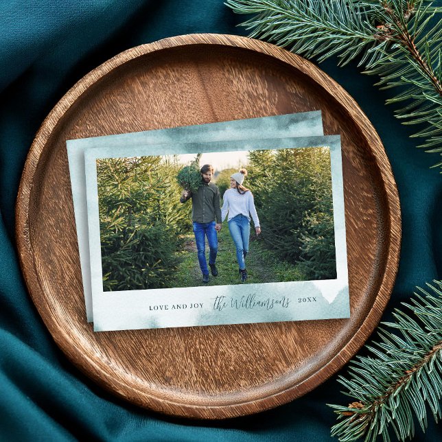 Tarjeta Festiva Resumen Frost Modern Holiday Photo Card (Subido por el creador)