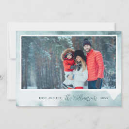 Tarjeta Festiva Resumen Frost Modern Holiday Photo Card