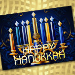 Tarjeta Festiva Resumen Menorah Happy Hanukkah<br><div class="desc">Artículos con temática navideña diseñados por Umua. Impreso y enviado por Zazzle o sus afiliados.</div>