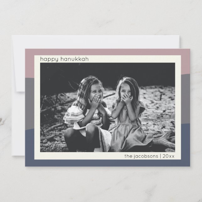 Tarjeta Festiva Resumen moderno de Earthy Boho Stripes Hanukkah Fo (Anverso)
