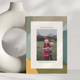 Tarjeta Festiva Resumen moderno foto Verde azulada de Sage Feliz A