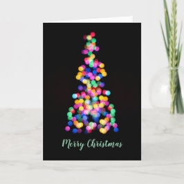 Tarjeta Festiva Resumen moderno: luces borrosas de árbol de Navida