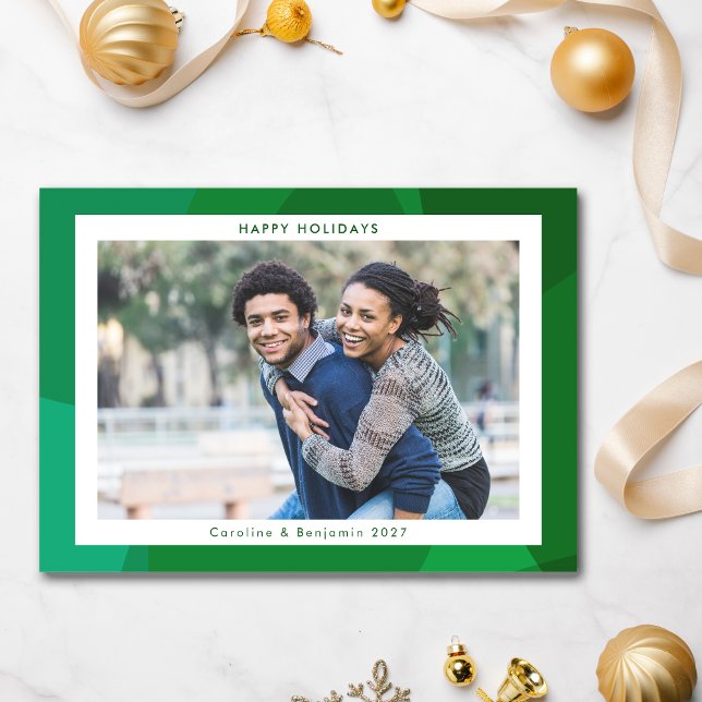 Tarjeta Festiva Resumen moderno Personalizado de Navidades verdes  (Subido por el creador)