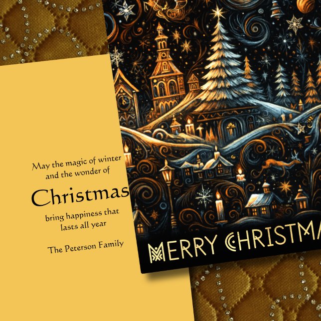 Tarjeta Festiva Resumen Navidades Aldea Aldea Alquiler Cielo Noctu (Subido por el creador)