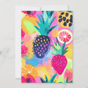 Tarjeta Festiva Resumen Paraíso Fiesta de Fruta Tropical
