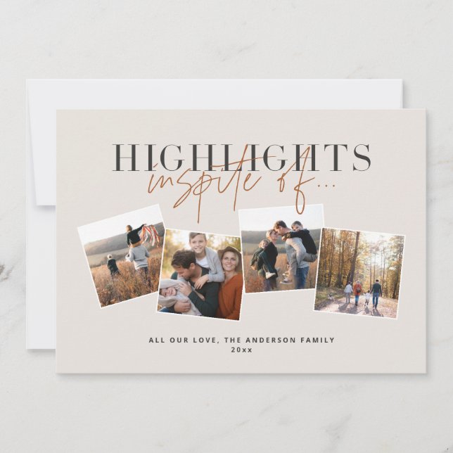 Tarjeta Festiva Resúmenes modernos, mínimos de tipografía de escri (Anverso)