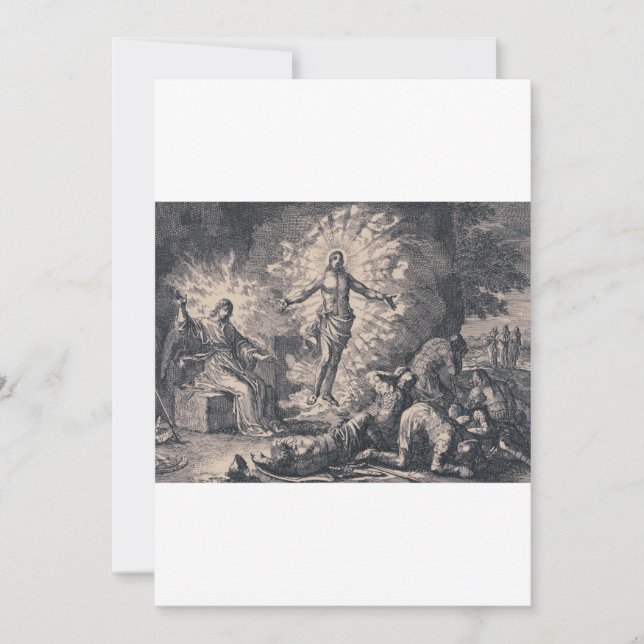 Tarjeta Festiva Resurrección de Jesucristo por Jan Luyken (Anverso)