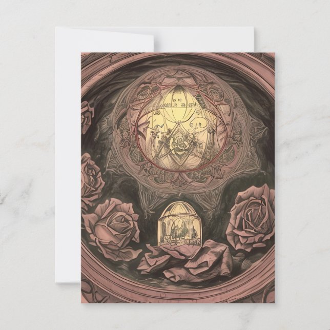 Tarjeta Festiva Resurrección oculta de los Rosas en la Cúpula de v (Anverso)