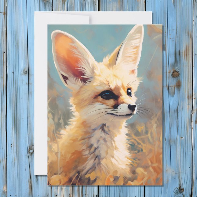 Tarjeta Festiva Retrato adorable de Cute Fennec Fox (Subido por el creador)