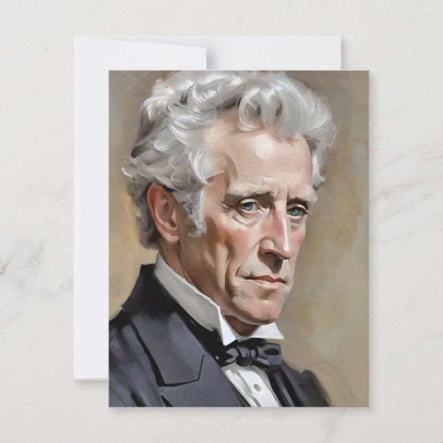 Tarjeta Festiva Retrato De Andrew Jackson (Anverso)