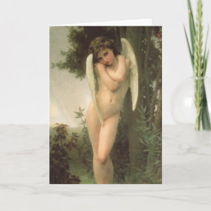 Tarjeta Festiva Retrato de ángel Cupido (Cupidon) por Bouguereau