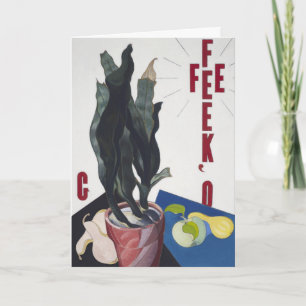 Tarjeta Festiva Retrato de Charles Demuth en cartel de Georgia O'K