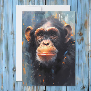 Tarjeta Festiva Retrato de Chimpanzee