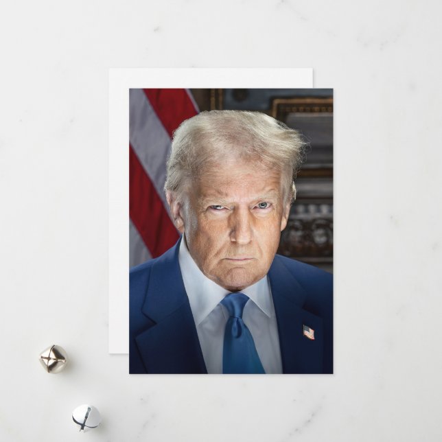 Tarjeta Festiva Retrato de Donald Trump, presidente de Estados Uni (Anverso/Reverso In Situ)