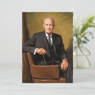 Tarjeta Festiva Retrato de Dwight Eisenhower Presidente de la Casa