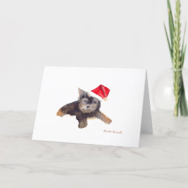 Tarjeta Festiva Retrato de mascota de perro de navidades