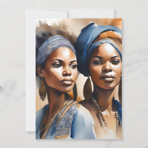 Tarjeta Festiva Retrato de mujer africana a