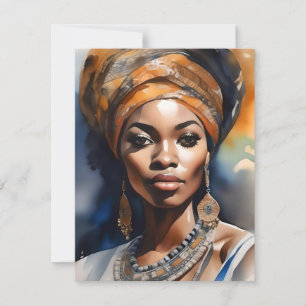 Tarjeta Festiva Retrato de mujer africana F