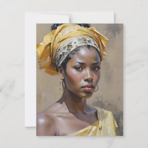 Tarjeta Festiva Retrato de mujer africana G